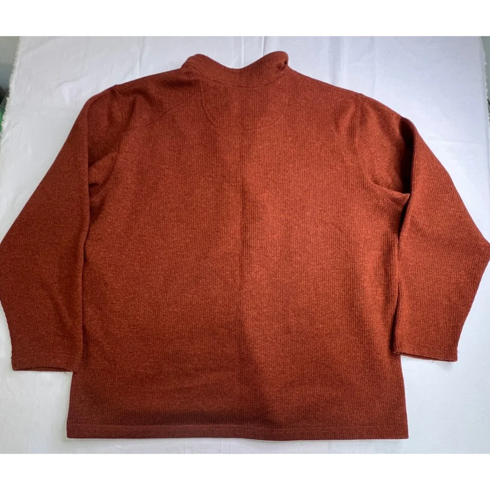 Outdoor Life Mens XXL‎ Pullover 1/4 Zip Sweater Fleece Knit Burnt Orange